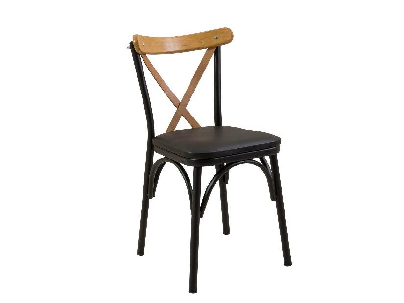 Set mobilier sufragerie Duvasa 6 (stejar + negru) (pentru 2 persoane)