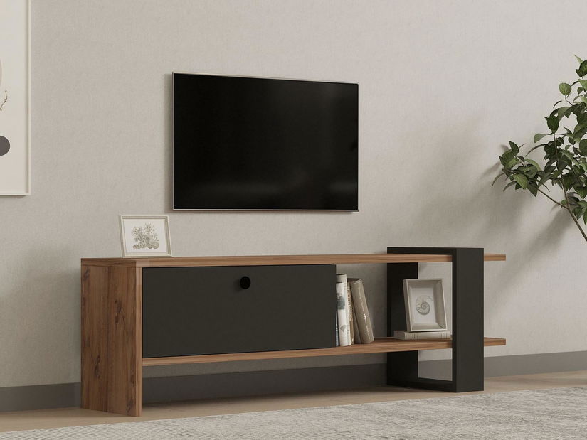 TV asztal/szekrény Dutudo (tölgy + antracit) 