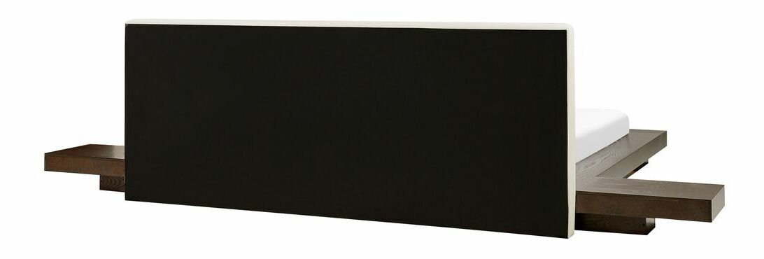 Manželská posteľ 180 cm ZEPHYRE (s roštom) (tmavé drevo)