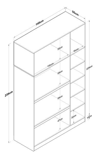 Dulap cu rafturi Bafaretta 4 (alb)