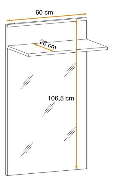 Vešiakový panel so zrkadlom Mablo (antracit)