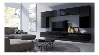 Mobilier living Calabria C13 (Negru) (fără iluminat)