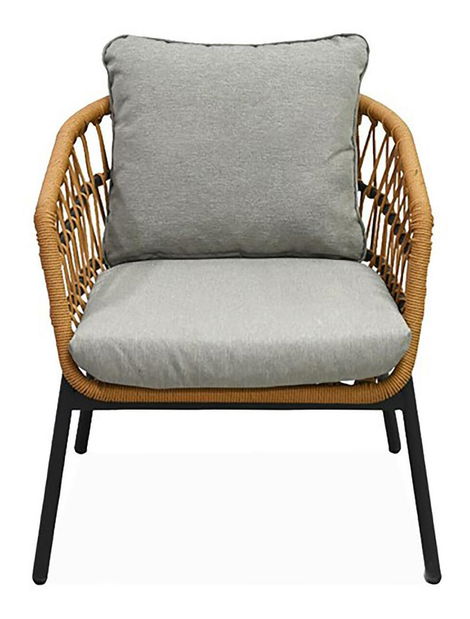 Set mobilier de grădină Artefactos (natural + gri deschis) (pentru 4 persoane)