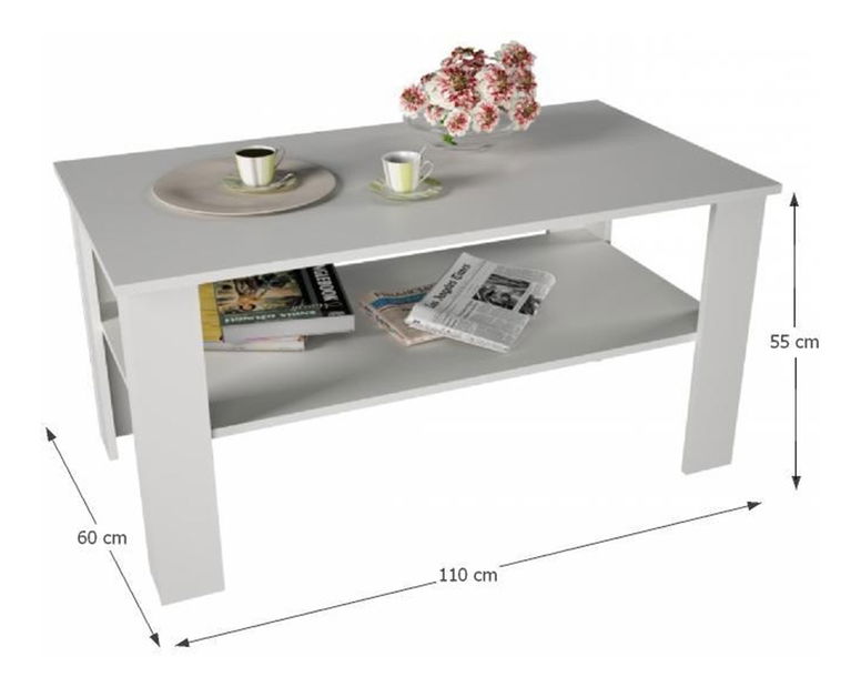 Masă de cafea Gertha (alb)