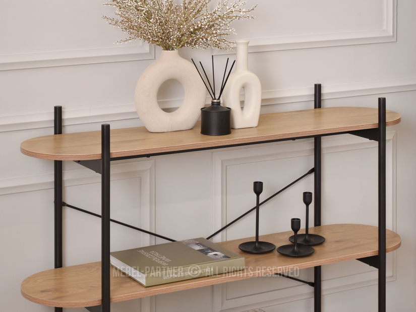 Konzolni stolić Inge (hrast + crna)