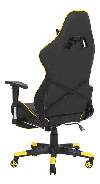 Kancelárska stolička VITTORE (syntetická koža) (čierna + žltá)