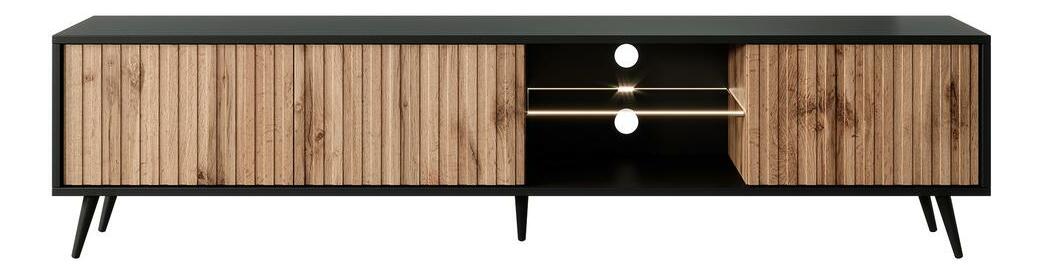 Masă TV Biel 175 (negru + stejar wotan)