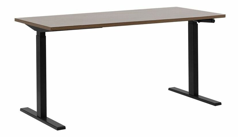 Písací stôl UPPER II (180 x 80 cm) (MDF) (tmavé drevo) (manuálne nastaviteľný)