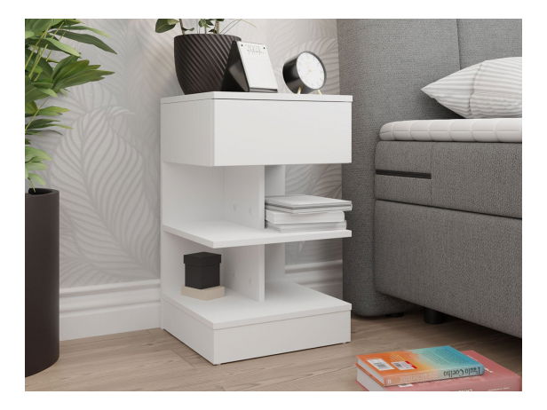 Nočný stolík Stawaga (biela) *výpredaj