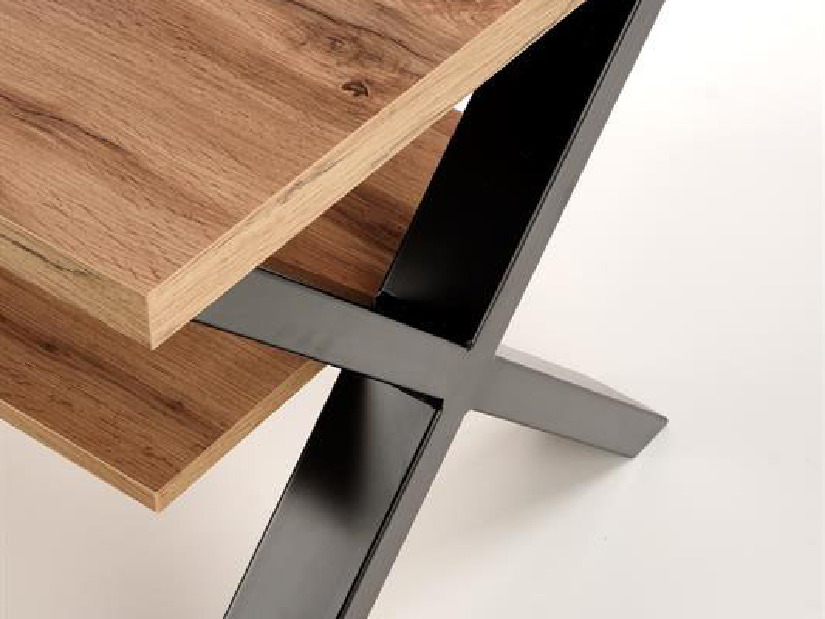 Konferenčný stolík Vemma (prirodne drevo + čierna)