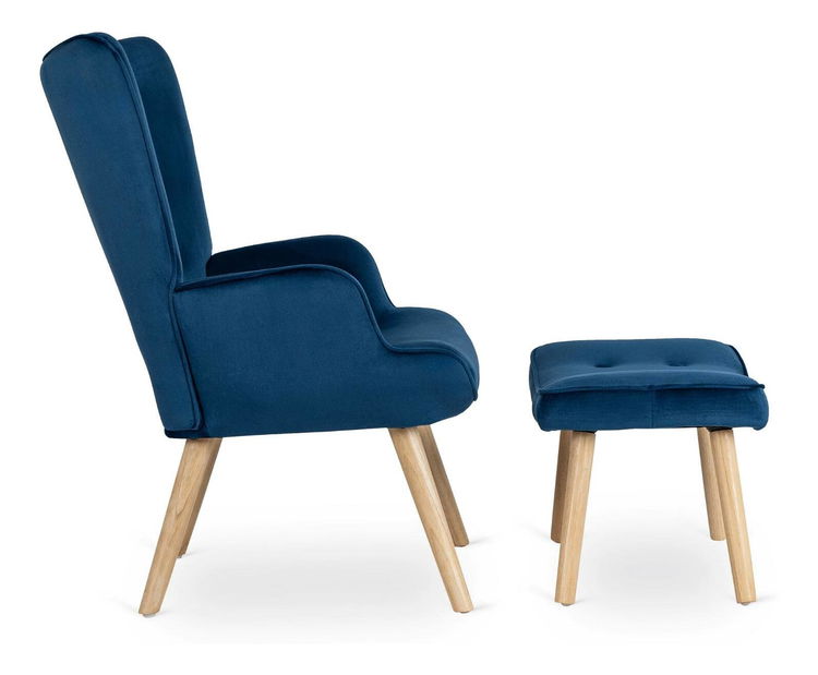 Fotelja s naslonom za noge Lombardi (mornarsko plava) 