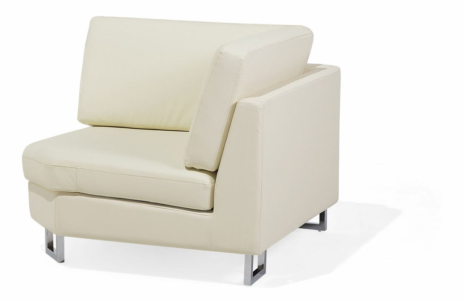 Kožna kutna garnitura Silkeborg (krem) (D)