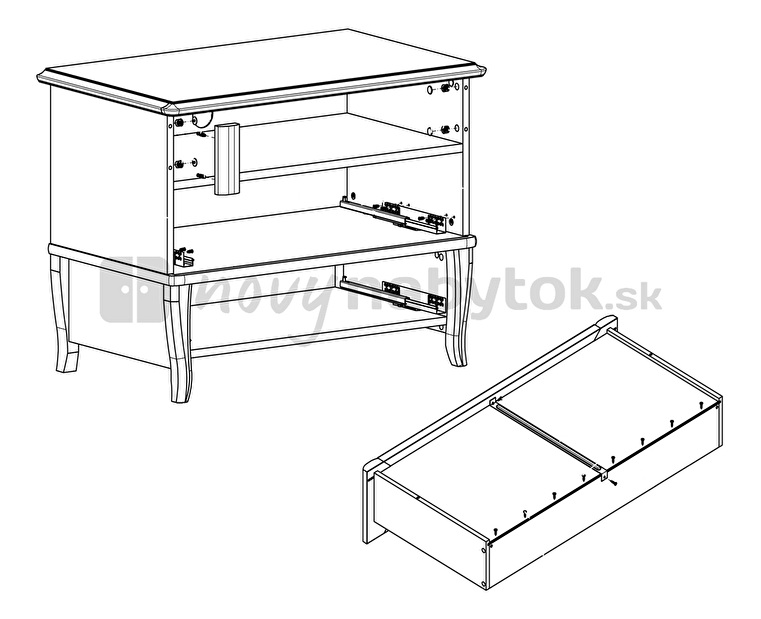 TV stolík/skrinka BRW Orland RTV2S/90 (Čerešňa orlando)