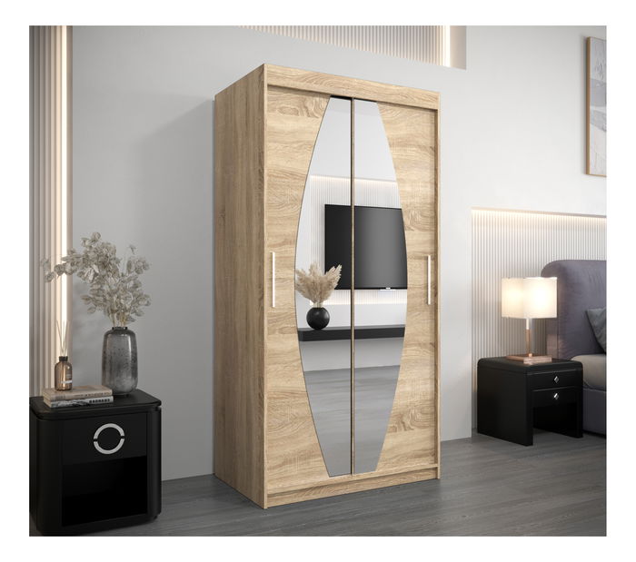 Dulap de haine 100 cm Eclipse (Stejar sonoma + Stejar sonoma)