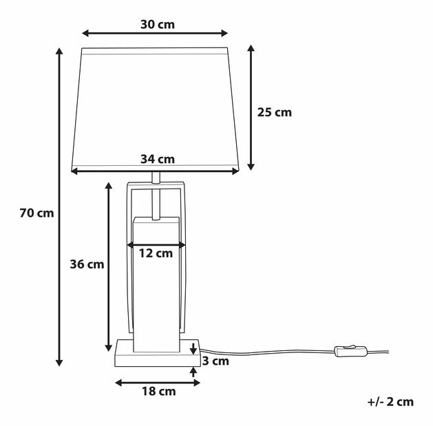Stolná lampa Visala (biela)