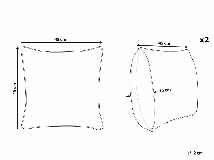 Set 2 buc perne decorative 45 x 45 cm Silp (maro)