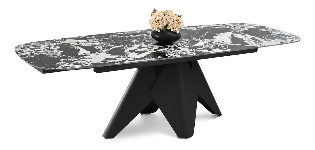 Masă sufragerie Noruega (marmură + negru)