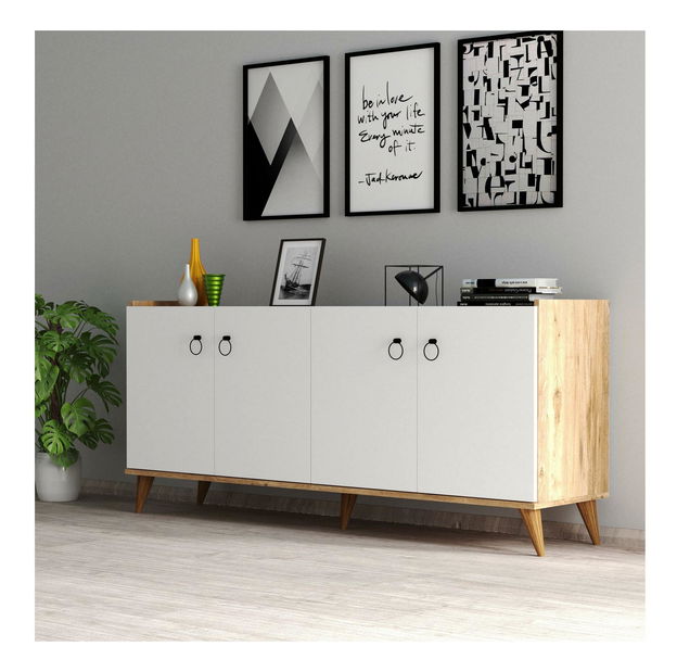 Skrinka Lesetu 1 (biela + borovica atlantická) 