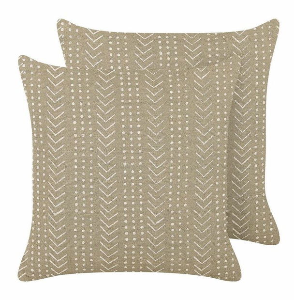 Sada 2 ozdobných vankúšov 45 x 45 cm Senec (béžová)