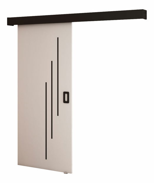 Posuvné dvere 90 cm Bethany V (biela matná + čierna matná)
