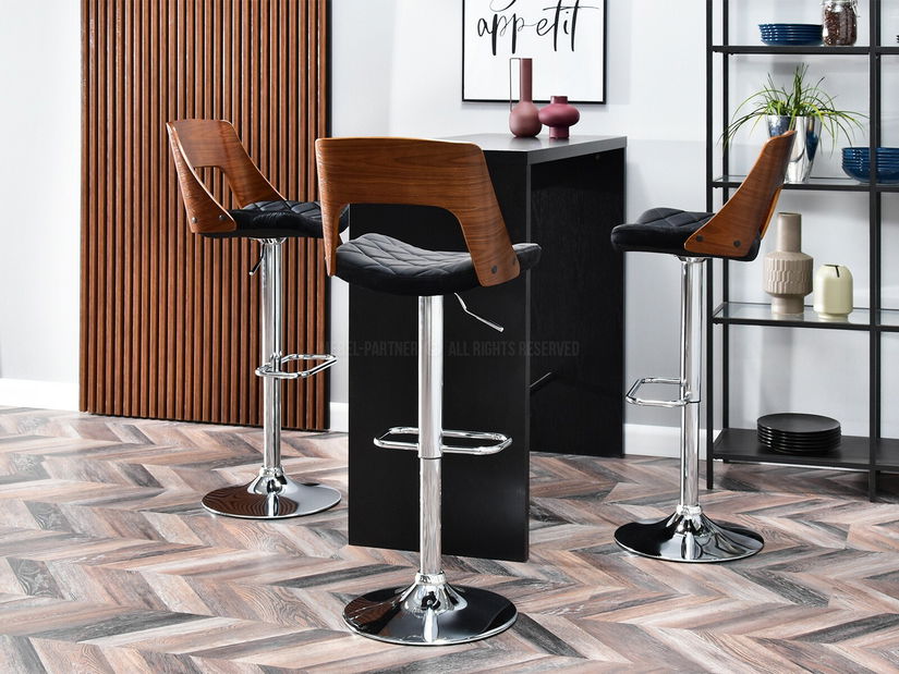 Scaun Hooray (nuc închis + crom)