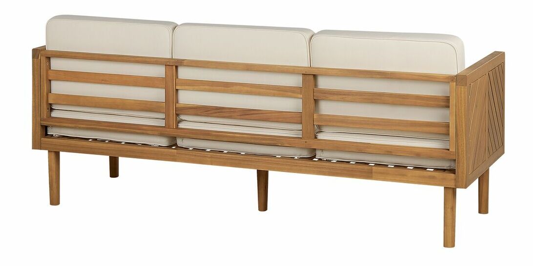 Set mobilier de grădină Blas (lemn deschis de salcâm + crem)