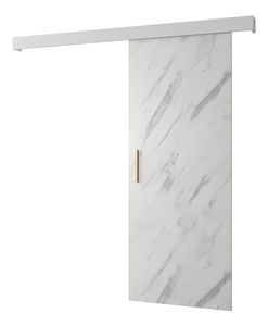 Klizna vrata 90 cm Sharlene I (mramor bijeli + bijela mat + zlatna)