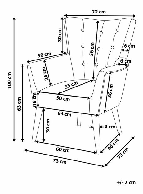 Fotel Angi (világosszürke)