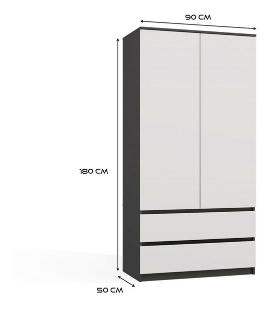 Dulap de haine Musecalo 1 (antracit + alb)