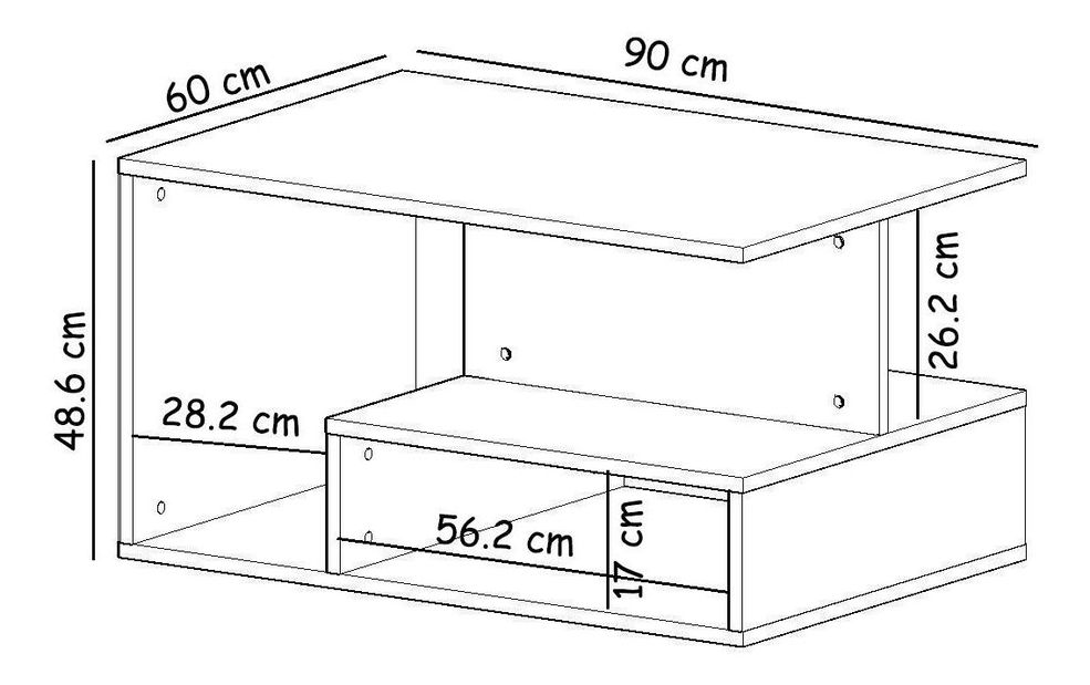 Masă de cafea Veriana (Alb + dub)