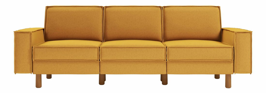 Pohovka trojsedačka Spary E (horčicová + orech)