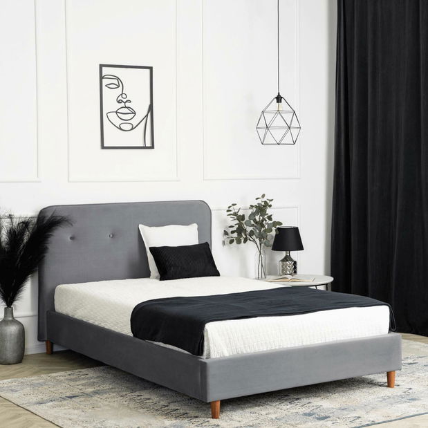 Jednolôžková posteľ 120 cm Dictador (tmavosivá) (s roštom)