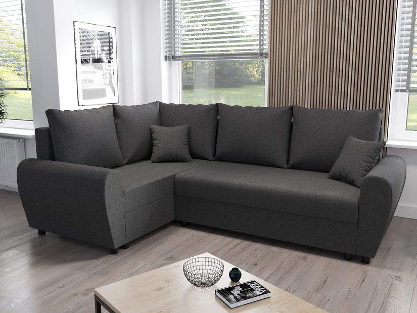 Rohová sedacia súprava Fleur Plus (tmavosivá) (L)