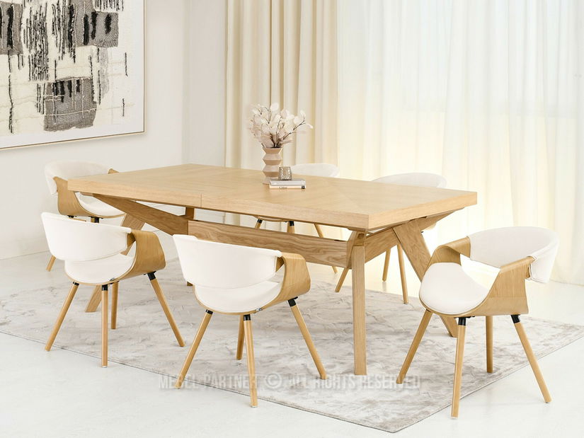 Jedálenská stolička Busque (krémová + dub)