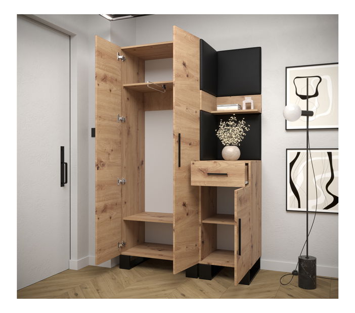 Set mobilier pentru hol Amanda 6 (Stejar artisan + verde)