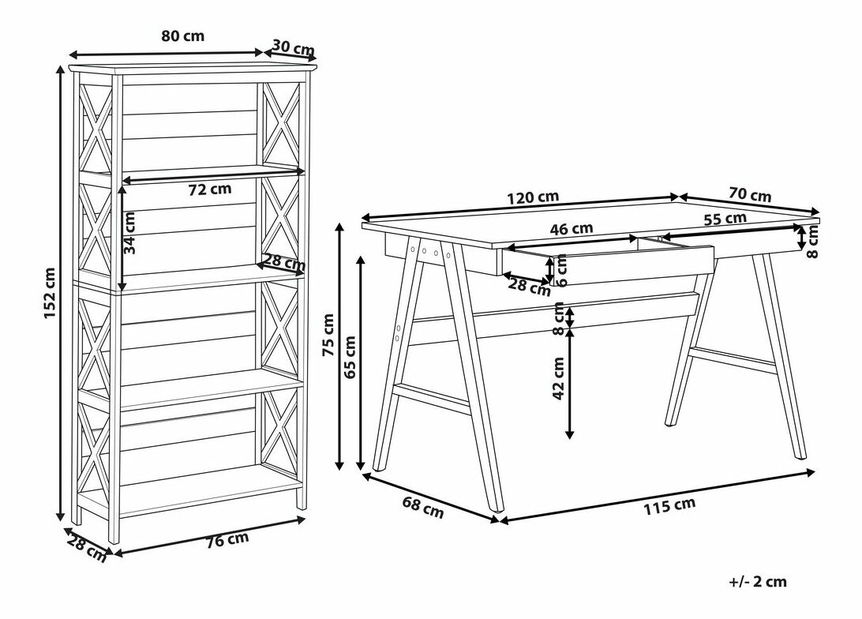 Uredski set Frida (tamno drvo)