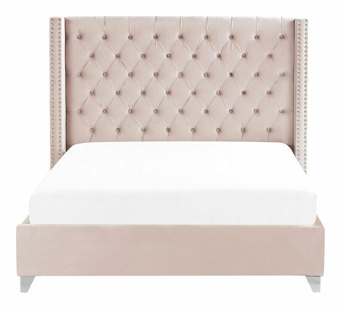 Franciaágy 180 cm Lubbka (rózsaszín) (ágyráccsal)