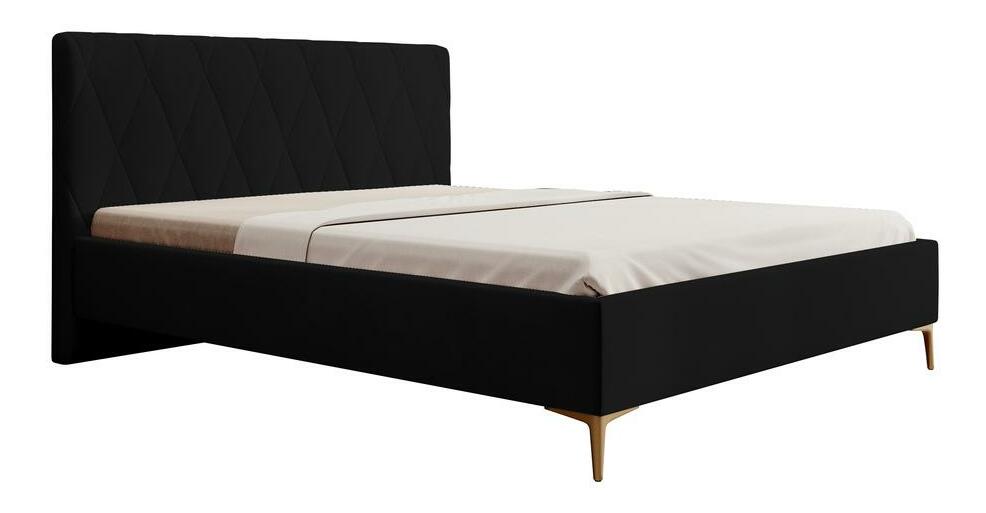 Pat matrimonial 140 cm Tikka 140 (negru + auriu)