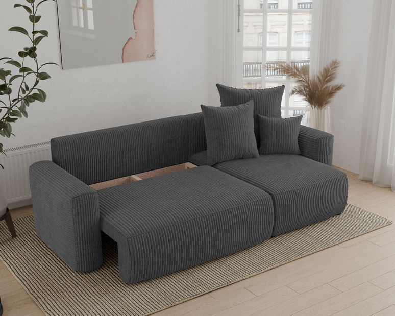 Rohová sedačka Denia (P) (tmavosivá)