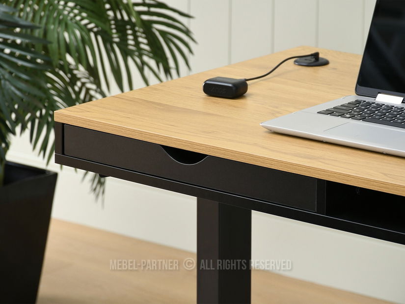 Masă PC Osto 100 (stejar negru + alb)