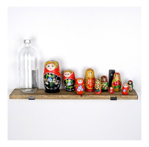 Raft decorativ de perete Dupone 9 (Nuc + negru) 