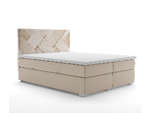 Manželská posteľ Boxspring 140 cm Melo (béžová) (s úložným priestorom)