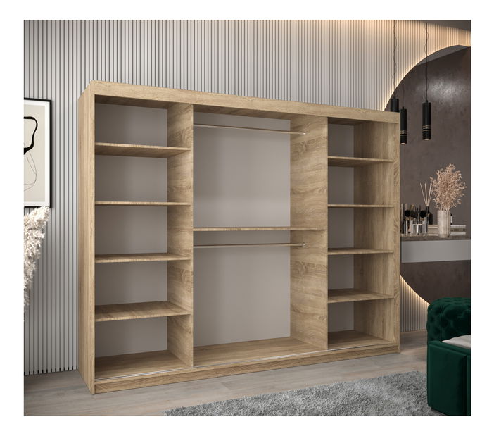 Dulap de haine 250 cm Toki 2 (stejar sonoma + stejar sonoma)