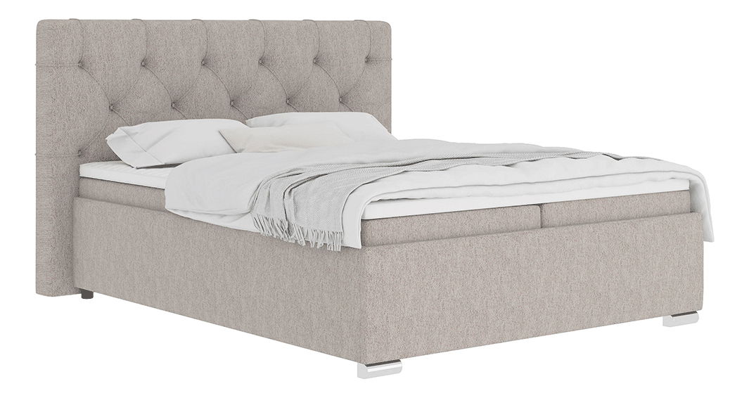 Bračni krevet Boxspring 160 cm Morrea (sivosmeđa) (s madracem)