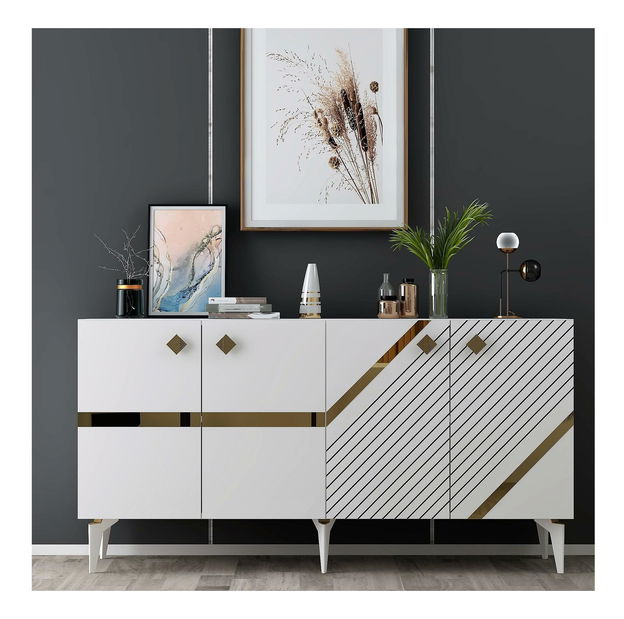 Szekrény Tabivo (fehér + arany) 