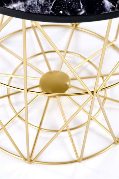 Stolić za kavu Halley (crni mramor + zlatna)