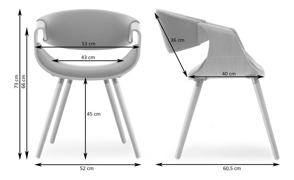 Scaun Bjorn K (nuc închis + nuc)