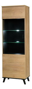 Vitrină 1D ML02 levá/pravá Madeira (Stejar lefkas + stejar lefkas + Negru)
