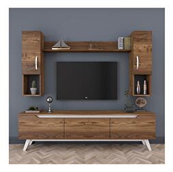 Mobilier living Mitevu 3 (alb + Nuc) 