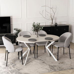 Blagovaonski stol na razvlačenje Localizado (kašmir + bijela)(za 4-6 osoba)